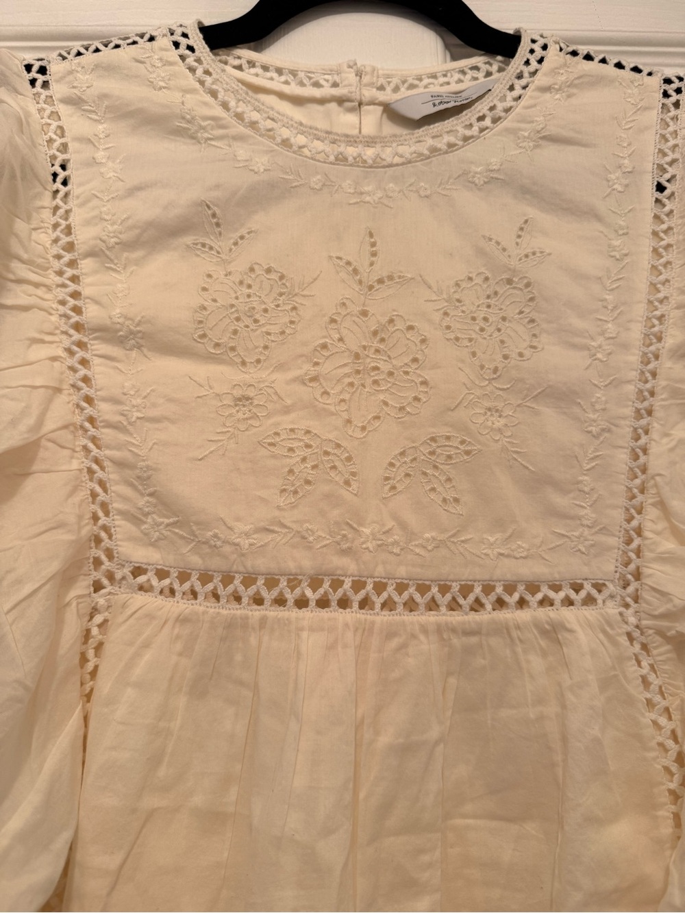 NEW! & Other Stories - Embroidered Ruffled Mini Dress - Cream - Size M - Picture 2 of 5